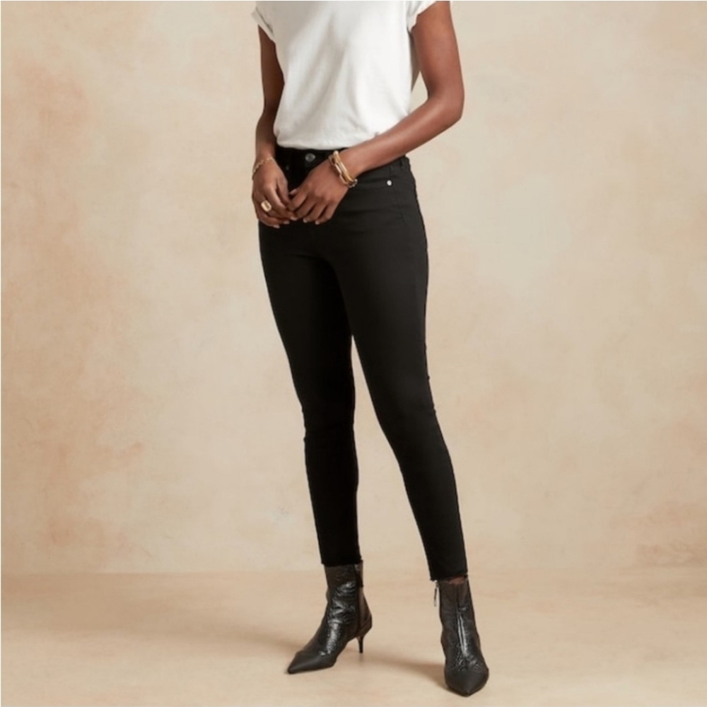Banana Republic Premium Denim Women's Black High Rise Skinny Jeans Size 26